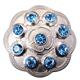 HSCN086-NICKLE FINISH BLUE CONCHOS FLORAL SHAPE