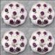 HSCN087-NICKLE FINISH PURPLE CONCHOS FLORAL SHAPE