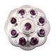 HSCN087-NICKLE FINISH PURPLE CONCHOS FLORAL SHAPE