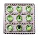 HSCN089-NICKLE FINISH GREEN CONCHOS SQUARE SHAPE