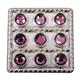 HSCN092-NICKLE FINISH PURPLE CONCHOS SQUARE SHAPE