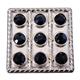 HSCN093-NICKLE FINISH BLACK CONCHOS SQUARE SHAPE