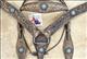 BHPA326RODBCN062-RUSTIC VINTAGE FINISH LEATHER HORSE BRIDLE HEADSTALL BREAST COLLAR BERRY CONCHO
