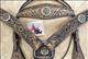 BHPA326RODBCN064-RUSTIC VINTAGE FINISH LEATHER HORSE BRIDLE HEADSTALL BREAST COLLAR ROUND CONCHO