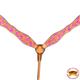 BHPA224PNK-HILASON WESTERN LEATHER HORSE TAN W/ PINK INLAY BRIDLE HEADSTALL BREAST COLLAR