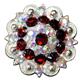 HSCN050-040-RED AB CRYSTALS BERRY CONCHO RHINESTONE HEADSTALL SADDLE TACK BLING COWGIRL