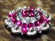 HSCN050-039-HOT PINK CLEAR CRYSTALS BERRY CONCHO RHINESTONE HEADSTALL SADDLE TACK BLING