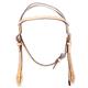 AI-181922-HILASON WESTERN LEATHER HORSE BROWBAND HEADSTALL - RUSSET