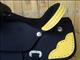HSCS801YL-HILASON WESTERN CORDURA TRAIL PLEASURE SADDLE BLACK WITH YELLOW LEATHER INLAY