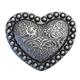 HSCN129-HEART SHAPED FLORAL CARVED CONCHO ANTIQUE FINISH SADDLE HEADSTALL TACK BLING COW