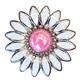HSCN130-WHITE ENAMEL AND PINK STONE FLORAL CONCHO SADDLE HEADSTALL BLING COWGIRL