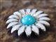 HSCN131-WHITE ENAMEL & TURQUOISE STONE FLORAL CONCHO SADDLE HEADSTALL TACK BLING COWGIRL