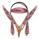 BHPA582-HILASON WESTERN LEATHER HORSE BRIDLE HEADSTALL BREAST COLLAR HAND PAINT FLAMES