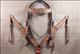BHPA417CN034-HILASON WESTERN LEATHER HORSE TACK BRIDLE HEADSTALL BREAST COLLAR WITH CONCHOS