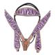 BHPA585-HILASON WESTERN LEATHER HORSE BRIDLE HEADSTALL BREAST COLLAR PINK ZEBRA