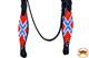 BHPA589-HILASON WESTERN LEATHER HORSE BRIDLE HEADSTALL BREAST COLLAR CONFEDERATE FLAG