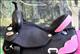 HSCS801PK-HILASON WESTERN CORDURA TRAIL PLEASURE SADDLE BLACK WITH PINK LEATHER INLAY