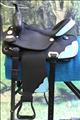 HSCS801TRQ-HILASON WESTERN CORDURA TRAIL PLEASURE SADDLE BLACK METALLIC TURQUOISRE LEATHER