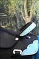 HSCS801TRQ-HILASON WESTERN CORDURA TRAIL PLEASURE SADDLE BLACK METALLIC TURQUOISRE LEATHER