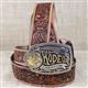 BR-C60154-TONY LAMA TAN KID'S LIL' CHAMP RODEO WESTERN FLORAL TOOLED LEATHER BELT