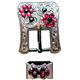 HSCN054BLKSAM-BLACK SIAM CRYSTALS FLORAL DESIGN COPPER FINISH BUCKLE SET BELT HEADSTALL