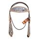 BHPA596-HILASON WESTERN LEATHER HORSE BRIDLE HEADSTALL BREAST COLLAR HAND PAINT PAISLEY