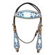 BHPA612-HILASON WESTERN LEATHER HORSE BRIDLE HEADSTALL BREAST COLLAR HAND PAINT CHEETAH
