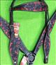 BHPA442BKRD-HILASON WESTERN LEATHER HORSE BRIDLE HEADSTALL BREAST COLLAR BLACK RED CARVED