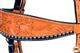 BHPA631-HILASON WESTERN LEATHER HORSE HEADSTALL BREAST COLLAR TAN BLACK FLORAL CARVED