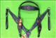BHPA442BKCN033-HILASON WESTERN LEATHER HORSE BRIDLE HEADSTALL BREAST COLLAR BLACK BLING CONCHOS