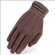HE-HG301-HERITAGE POWER GRIP STRETCHABLE NYLON HORSE RIDING EQUESTRIAN GLOVE BROWN