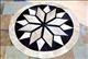 HSHS1072-S2 HILASON PURE BRAZILIAN COWHIDE HAIR ON LEATHER PATCHWORK 3D ROUND RUG NATURAL