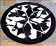 HSHS1078-HILASON PURE BRAZILIAN COWHIDE HAIRON LEATHER PATCHWORK 3D ROUND RUG BLACK WHITE