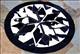 HSHS1078-HILASON PURE BRAZILIAN COWHIDE HAIRON LEATHER PATCHWORK 3D ROUND RUG BLACK WHITE
