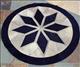 HSHS1080-S0 HILASON PURE BRAZILIAN COWHIDE HAIR ON LEATHER PATCHWORK 3D ROUND RUG NATURAL