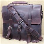 COFFEE BROWN GLANOR RUSTIC VINTAGE LEATHER BRIEFCASE BACKPACK LAPTOP BAG