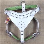 HILASON PADDED GENUINE WHITE LEATHER DOG HARNESS WITH LRG, MED, SML SIZES