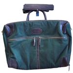KD STEPHENS CANVAS LEATHER PULLMAN BRIEFCASE TRAVEL DUFFEL LUGGAGE BAG GREEN