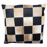 PL424F- SMOOTH LEATHER PATCHWORK CUSHION PILLOW COVER 16 X 16