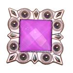 CRYSTAL RHINESTONE BLING SQUARE CONCHOS WITH GUN METAL ROSE STONE