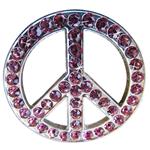 CRYSTAL RHINESTONE BLING CONCHOS FUCHSIA PEACE SIGN 1.25in