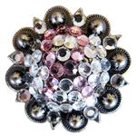 Crystal Rhinestone Bling Berry Conchos Antique Silver Finish