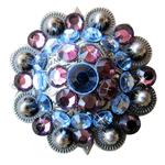 Crystal Rhinestone Bling Berry Conchos Antique Silver Finish