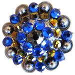 Crystal Rhinestone Bling Berry Conchos Antique Silver Finish