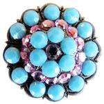TURQUOISE RHINESTONE CRYSTAL BERRY CONCHOS HORSE SADDLE TACK BELT