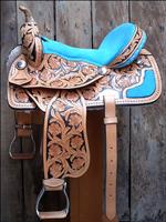 OS185 HILASON TAN WESTERN BARREL RACING TRAIL PLEASURE RIDING SADDLE 15  16 