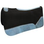 HILASON WESTERN WOOL FELT GEL SADDLE PAD W/ ALLIGATOR PRINT LEATHER