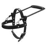 GH100F HILASON BLACK PADDED GENUINE LEATHER GUIDE DOG HARNESS SML MED LRG & XL