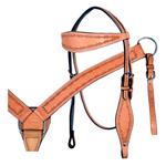 HILASON WESTERN HAND TOOL BARB WIRE LEATHER HORSE BRIDLE HEADSTALL BREAST COLLAR