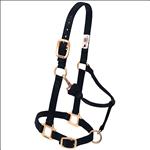 WEAVER BLACK NYLON ORIGINAL ADJUSTABLE CHIN AND THROAT SNAP HORSE HALTER